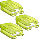 CEP First Tonic Corbeille à courrier Vert x 6 Pack de 6 corbeilles à courrier au format portrait avec compartiment individuel 24 x 32 cm