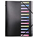 Exacompta 12 Key Opaque Black Polypropylene staple binder with 3 flaps for A4 documents