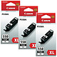 Canon PGI-550PGBK XL x 3 Pack de 3 cartuchos de tinta negros (500 páginas al 5%)