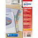 Avery intercalaire polypropylène A4+ à onglets personnalisables 6 touches Intercalaire 6 touches personnalisables au format A4+ - 180 microns