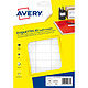 Avery Etiquettes de bureau multi-usages 19 x 38 mm x 480 Boite de 480 étiquettes blanches 19 x 38 mm