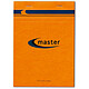 Bloc Master agrafé en-tête 21 x 29.7 cm quadrillé 5 x 5 100 feuilles Bloc-note A4 100 feuilles 70g avec reliure agrafée en tête et couverture orange