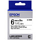 Epson LK-2WBN noir/blanc Ruban standard 6 mm x 9 m noir sur blanc pour étiqueteuse Epson