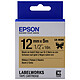 Epson LK-4KBK noir/or Ruban satin 12 mm x 5 m noir sur or pour étiqueteuse Epson 