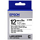 Epson LK-4WBB noir/blanc  Ruban papier mat 12 mm x 9 m noir sur blanc pour étiqueteuse Epson 