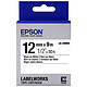 Epson LK-4WBN noir/blanc  Ruban standard 12 mm x 9 m noir sur blanc pour étiqueteuse Epson 