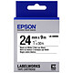 Epson LK-6WBN noir/blanc  Ruban standard 24 mm x 9 m noir sur blanc pour étiqueteuse Epson 