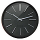 Orium Goma negro Reloj de pared silencioso de 35 cm de diámetro