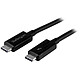 StarTech.com Câble Thunderbolt 3 (20 Gb/s) USB-C - Compatible Thunderbolt, USB et DisplayPort - M/M - 1 m - Noir Câble USB-C Thunderbolt 3 (20 Gb/s) - 1 mètre (Noir)