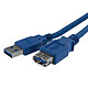 StarTech.com USB3SEXT1M Cable de extensión USB 3.0 Tipo A (macho/hembra - 1 m) Azul