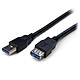 StarTech.com USB3SEXT2MBK Cable de extensión USB 3.0 Tipo A (macho/hembra - 2 m) Negro