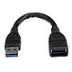 StarTech.com Câble d'extension USB-A 3.0 vers USB-A - M/F - 0.15 m - Noir Rallonge USB 3.0 Type-A (Mâle/Femelle - 0.15 m)