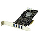 StarTech.com PEXUSB3S42V Carte contrôleur PCI-E (4 ports USB 3.0 Type-A 2 voies - SATA / LP4)