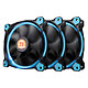 Thermaltake Riing 12 Azul x3 Paquete de 3 ventiladores de 120 mm con caja de LED azul