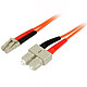 StarTech.com Câble fibre optique duplex 50/125 multimode LC/SC - 1 m Câble fibre optique duplex multimode OM2 50/125 LC/SC (1 mètre)