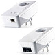 Devolo dLAN 550 duo+ (9291) + dLAN 550+ Wi-Fi (9827) Adaptateur CPL 500 Mbps avec 2 ports Fast Ethernet et prise électrique + Adaptateur supplémentaire CPL 500 Mbps et Wi-Fi N (300 Mbps)