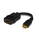 StarTech.com Adaptateur mini HDMI vers HDMI 1.4 4K 30Hz - F/M - Connecteurs plaqués or - 13 cm - Noir Câble HDMI haute vitesse HDMI (femelle)/Mini HDMI (mâle) - 13 cm