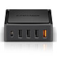 Cabstone Quick Charge 5 Ports Desktop Charger Chargeur avec port USB-C, 4 ports USB-A 3.0 et charge rapide