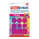 tesa TACK Couleur 9 pastilles (rose) Lot de 9 pastilles adhésives de couleur rose aux formes variées (rond, étoile, carré)