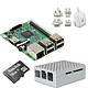 Raspberry Pi 3 Starter Kit (blanc) Mini ordinateur (carte Raspberry Pi 3 Model B + boîtier + carte mémoire + adaptateur secteur)