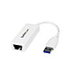 StarTech.com Gigabit Ethernet (USB 3.0) Network Adapter 10/100/1000 Mbps Gigabit Ethernet Adapter (USB 3.0) - White