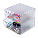 deflecto Cube 2 tiroirs Cristal (350101) Bloc de classement 2 tiroirs fermés transparent