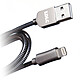 LDLC Câble Métal LT USB/Lightning (certifié MFI) - 1 m Câble de chargement et synchronisation pour iPhone / iPad / iPod avec connecteur Lightning