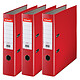 Esselte Standard Lever Arch File 75mm Red x 3 Set of 3 Standard Lever Arch Files 2 Rings 75 mm Spine Red for A4 documents