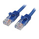 StarTech.com Câble réseau RJ45 Cat5e sans crochet - M/M - 50 cm - Bleu Câble RJ45 catégorie 5e UTP 50 cm (Bleu)