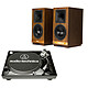 Audio-Technica AT-LP120USBC Noir + Klipsch The Sixes Platine vinyle à 3 vitesses (33-45-78 trs/min) avec port USB + Enceinte sans fil Hi-Fi Bluetooth et USB (par paire)