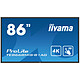 iiyama 86" LED - Prolite TE8668MIS-B1AG Écran tactile multipoint 3840 x 2160 pixels 16:9 - IPS-AG - 1200:1 - 8 ms - HDMI - DisplayPort - Haut-parleur intégré - Noir