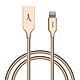 Akashi Câble Lightning Or Câble de chargement et synchronisation pour iPhone / iPad / iPod avec connecteur Lightning certifié MFI (1m)