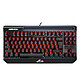 Riitek RII K63C Clavier gaming - interrupteurs mécaniques (switches bleus) - format compact TKL - rétroéclairage rouge - châssis en aluminium - support pour tablette et smartphone intégré - AZERTY Français