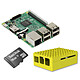 Raspberry Pi 3 Starter Kit (jaune) Mini ordinateur (carte Raspberry Pi 3 Model B + boîtier + carte mémoire + adaptateur secteur)