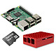 Raspberry Pi 3 Starter Kit (rouge) Mini ordinateur (carte Raspberry Pi 3 Model B + boîtier + carte mémoire + adaptateur secteur)