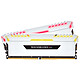 Corsair Vengeance RGB Series 16 Go (2x 8 Go) DDR4 3200MHz CL16 - Blanc Kit Dual Channel 2 barrettes de RAM DDR4 PC4-25600 - CMR16GX4M2C3200C16W (garantie à vie par Corsair)