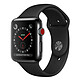 Apple Watch Series 3 GPS + Cellular Acier Noir Sport Noir 42 mm Montre connectée - Acier inoxydable - Etanche 50 m - GPS/GLONASS - Cardiofréquencemètre - Ecran Retina OLED 390 x 312 pixels - Wi-Fi/Bluetooth 4.2 - watchOS 4 - Bracelet Sport 42 mm
