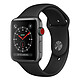 Apple Watch Series 3 GPS + Cellular Aluminium Gris Sport Noir 42 mm Montre connectée - Aluminium - Etanche 50 m - GPS/GLONASS - Cardiofréquencemètre - Ecran Retina OLED 390 x 312 pixels - Wi-Fi/Bluetooth 4.2 - watchOS 4 - Bracelet Sport 42 mm