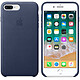 Apple Coque en cuir Bleu nuit Apple iPhone 8 Plus / 7 Plus Coque en cuir pour Apple iPhone 8 Plus / 7 Plus