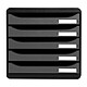 Exacompta Big-Box Plus Classic Negro/Plata Bloque de archivo 5 cajones A4+ abiertos negro/plata