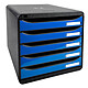 Exacompta Big-Box Plus Classic Negro/Azul Bloque de archivo 5 cajones A4+ abiertos negro/azul