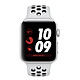 Apple Watch Nike+ Series 3 GPS Aluminium Argent Sport Platine/Noir 38 mm Montre connectée - Aluminium - Etanche 50 m - GPS/GLONASS - Cardiofréquencemètre - Ecran Retina OLED 340 x 272 pixels - Wi-Fi/Bluetooth 4.2 - watchOS 4 - Bracelet Sport 38 mm