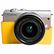Canon EOS M100 Argent + EF-M 15-45 mm IS STM + Étui jaune Appareil photo 24.2 MP - Vidéo Full HD 60p - Dual Pixel - Écran LCD tactile inclinable 3" - Wi-Fi - NFC - Bluetooth + Objectif EF-M 15-45 mm IS STM + Étui