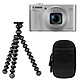 Canon PowerShot SX730 HS Silver Travel Kit Cámara de 20,3 MP - Zoom gran angular 40x - Vídeo Full HD - HDMI - Wi-Fi - Bluetooth - NFC + Funda blanda + GorillaPod