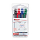 Edding Retract 12 - set de 4 couleurs Marqueurs effaçables retractables avec pointe ogive 1.5 - 3 mm (noir, rouge, bleu et vert)