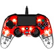 Nacon Gaming Illuminated Compact Controller Rouge  Manette gaming filaire et lumineuse pour PlayStation 4 