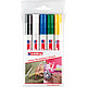 Edding 750 - set de 5 couleurs Marqueur peinture permanent avec pointe ogive 2-4 mm noire (noir, blanc, bleu, jaune et vert)