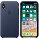 Apple Coque en cuir Bleu nuit Apple iPhone X Coque en cuir pour Apple iPhone X