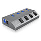 ICY BOX IB-Hub1405 Hub USB 3.0 de 4 puertos con carga (color negro)
