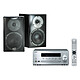 Yamaha MusicCast CRX-N470D Argent + Cabasse Surf Noir Mini-chaîne multiroom CD MP3 USB Wi-Fi Bluetooth et AirPlay avec MusicCast + Enceinte bibliothèque (par paire)